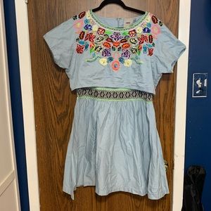 Floral Bohemian/Mexicana embroidered Dress